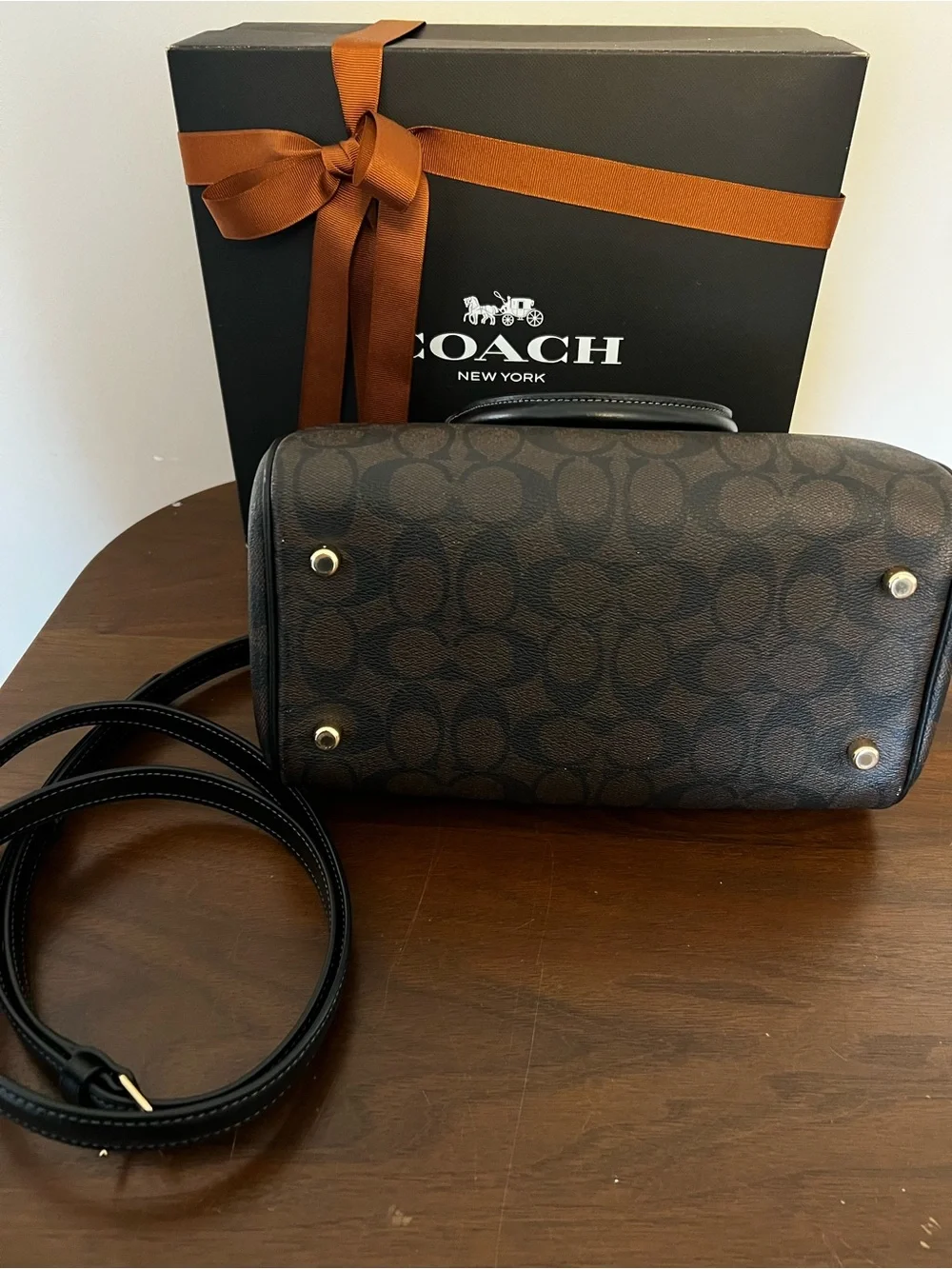 Authentic Coach Rowan Satchel with Gold Hardware (Regular/Medium Size)